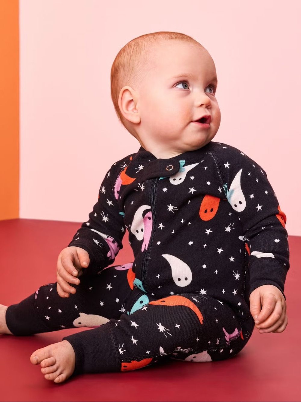 Halloween HannaJams™ Sleeper Sparkling Boos on Black- 2T